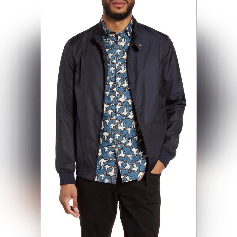 Ted Baker Light Navy Blue Bomber Jacket Full Zip